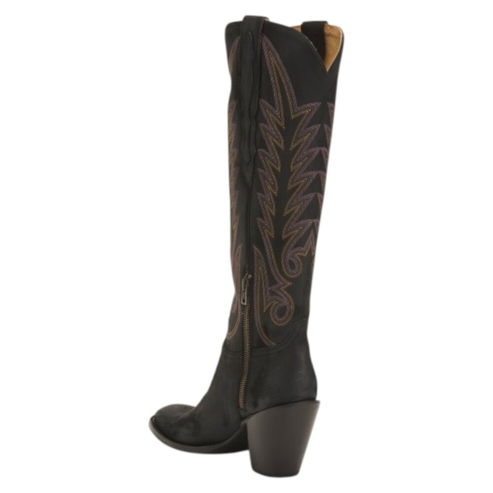 LUCCHESE Made In Mexico Leather Jasmine Heeled Western Boots - Picture 2 of 3
